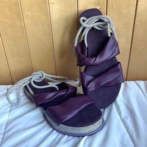 Fun Brazilian Purple Lace-Up Sandals